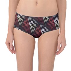 Abstract Zigzag Motif Mid-waist Bikini Bottoms by tmsartbazaar