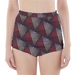 Abstract Zigzag Motif High-waisted Bikini Bottoms by tmsartbazaar
