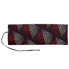 Abstract Zigzag Motif Roll Up Canvas Pencil Holder (m) by tmsartbazaar