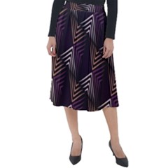 Zigzag Motif Design Classic Velour Midi Skirt  by tmsartbazaar
