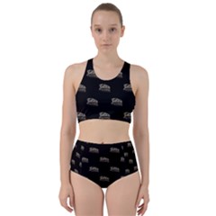 Dinosaur Skeleton Head Motif Pattern Racer Back Bikini Set by dflcprintsclothing