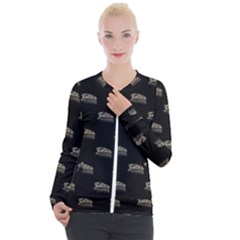 Dinosaur Skeleton Head Motif Pattern Casual Zip Up Jacket by dflcprintsclothing