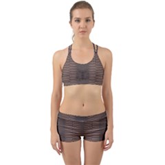 Brown Alligator Leather Skin Back Web Gym Set by LoolyElzayat