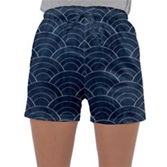 Blue Sashiko Pattern Sleepwear Shorts by goljakoff