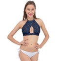 Traditional Tribal Pattern Cross Front Halter Bikini Top View1