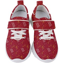 African Folk Tribal Art Kids  Velcro Strap Shoes by tmsartbazaar