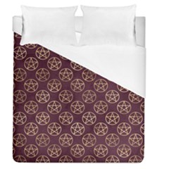 Golden Pentagram Duvet Cover (queen Size) by Angelandspot