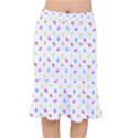 Multicolored Hands Silhouette Motif Design Short Mermaid Skirt View1