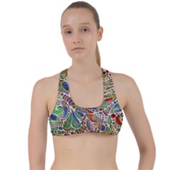 Pop Art - Spirals World 1 Criss Cross Racerback Sports Bra by EDDArt