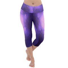 Violet Spark Lightweight Velour Capri Yoga Leggings by Sparkle