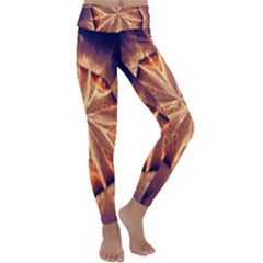 Sun Fractal Kids  Lightweight Velour Classic Yoga Leggings by Sparkle