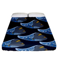 Queen Fish Doodle Art Fitted Sheet (california King Size) by tmsartbazaar