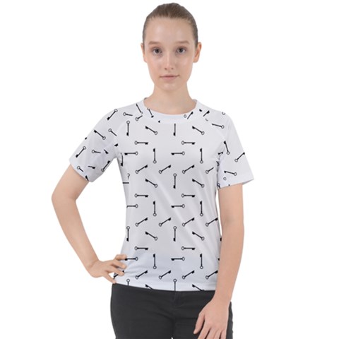 Antique Iron Key Graphic Silhouette Motif Pattern Women s Sport Raglan Tee by dflcprintsclothing