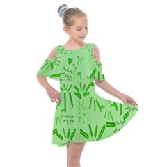 Electric Lime Kids  Shoulder Cutout Chiffon Dress by Janetaudreywilson