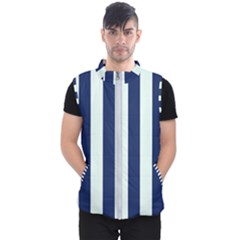 Navy In Vertical Stripes Men s Puffer Vest by Janetaudreywilson