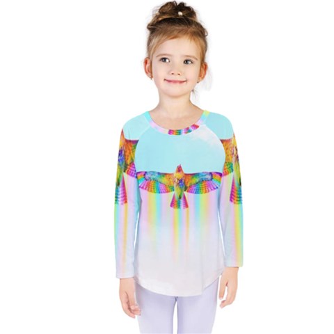 Rainbow Bird Kids  Long Sleeve Tee by Sparkle