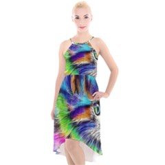 Rainbowcat High-low Halter Chiffon Dress  by Sparkle