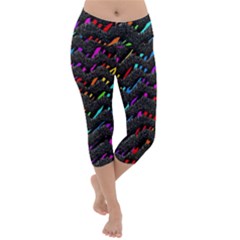 Rainbowwaves Lightweight Velour Capri Yoga Leggings by Sparkle