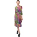 Rainbowwaves Ruffle End Midi Chiffon Dress View1