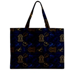 Tribal Festive Folk Pattern Zipper Mini Tote Bag by tmsartbazaar