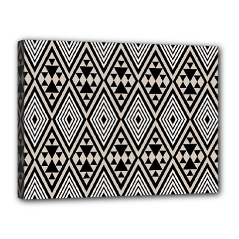 Abstract Boho Style Geometric Canvas 16  X 12  (stretched) by tmsartbazaar