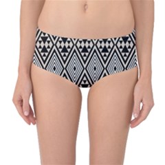 Abstract Boho Style Geometric Mid-waist Bikini Bottoms by tmsartbazaar