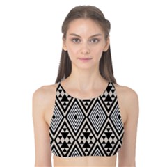 Abstract Boho Style Geometric Tank Bikini Top by tmsartbazaar