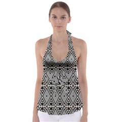 Abstract Boho Style Geometric Babydoll Tankini Top by tmsartbazaar