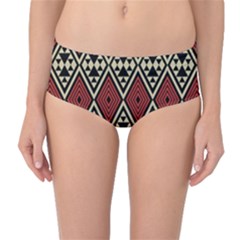 Motif Boho Style Geometric Mid-waist Bikini Bottoms by tmsartbazaar