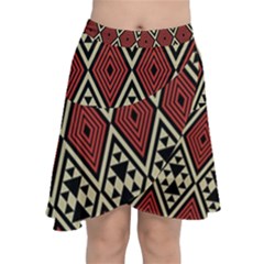 Motif Boho Style Geometric Chiffon Wrap Front Skirt by tmsartbazaar