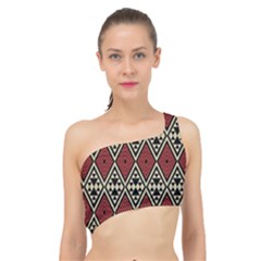 Motif Boho Style Geometric Spliced Up Bikini Top  by tmsartbazaar