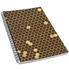 Gold Honeycomb On Brown 5 5  X 8 5  Notebook by Angelandspot