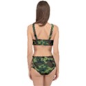 Forest camo pattern, army themed design, soldier Cage Up Bikini Set View2