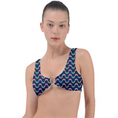 Geo Rainbow Stroke Ring Detail Bikini Top by tmsartbazaar