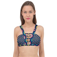 Geo Rainbow Stroke Cage Up Bikini Top by tmsartbazaar