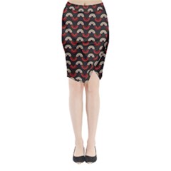 Fun Rainbow Stroke Midi Wrap Pencil Skirt by tmsartbazaar