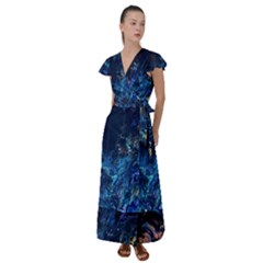  Coral Reef Flutter Sleeve Maxi Dress by CKArtCreations