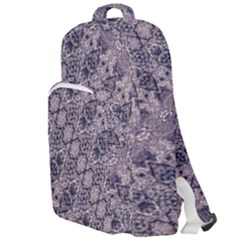 Violet Textured Mosaic Ornate Print Double Compartment Backpack by dflcprintsclothing