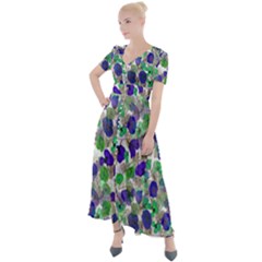 Blue Tropics  Button Up Short Sleeve Maxi Dress by 1dsign