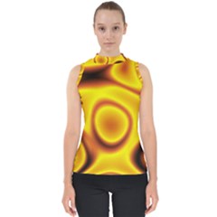 Golden Honey Mock Neck Shell Top by Sabelacarlos