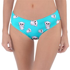 Azure Blue And Crazy Kitties Pattern, Cute Kittens, Cartoon Cats Theme Reversible Classic Bikini Bottoms by Casemiro