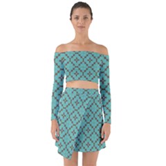 Tiles Off Shoulder Top With Skirt Set by Sobalvarro