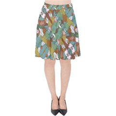 Multicolored Collage Print Pattern Mosaic Velvet High Waist Skirt by dflcprintsclothing