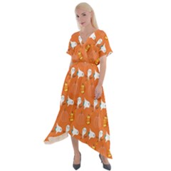 Halloween Cross Front Sharkbite Hem Maxi Dress by Sparkle