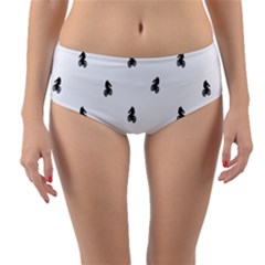 Riding Bike Motif Print Pattern Reversible Mid-waist Bikini Bottoms by dflcprintsclothing