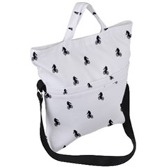 Riding Bike Motif Print Pattern Fold Over Handle Tote Bag by dflcprintsclothing