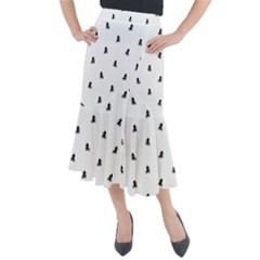 Riding Bike Motif Print Pattern Midi Mermaid Skirt by dflcprintsclothing