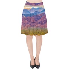 Arid Andean Landscape, La Rioja, Argentina010 Velvet High Waist Skirt by dflcprintsclothing