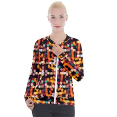 Multicolored Bubbles Print Pattern Casual Zip Up Jacket by dflcprintsclothing