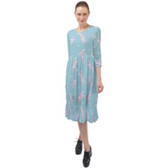Rabbit  Ruffle End Midi Chiffon Dress by SychEva